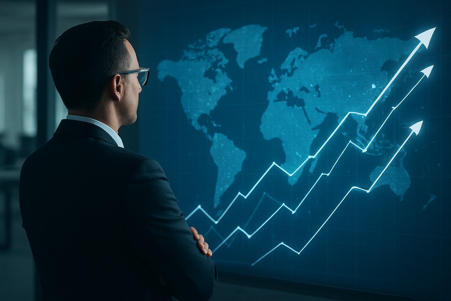 Ilustracja przyspieszenia zmian biznesowych: wykresy i liderzy – ilustracja artykułu