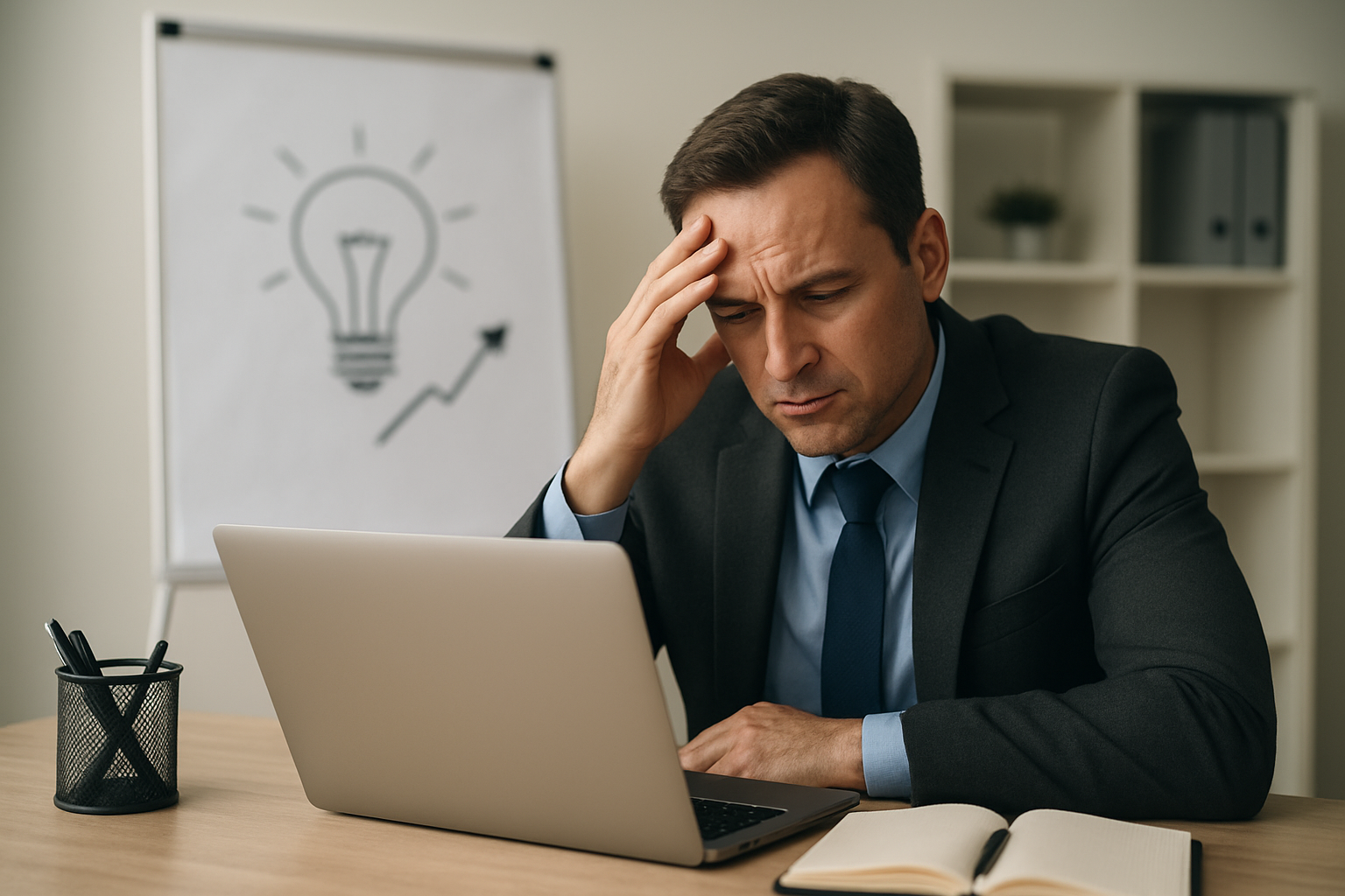 Menedżerowie omawiają strategię innowacji w sali konferencyjnej – ilustracja artykułu