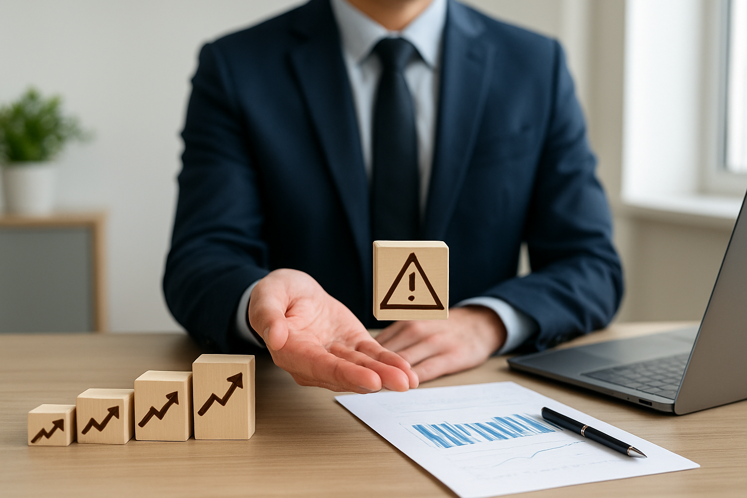 Zarząd analizujący dashboardy ryzyka i mapy scenariuszowe – ilustracja artykułu