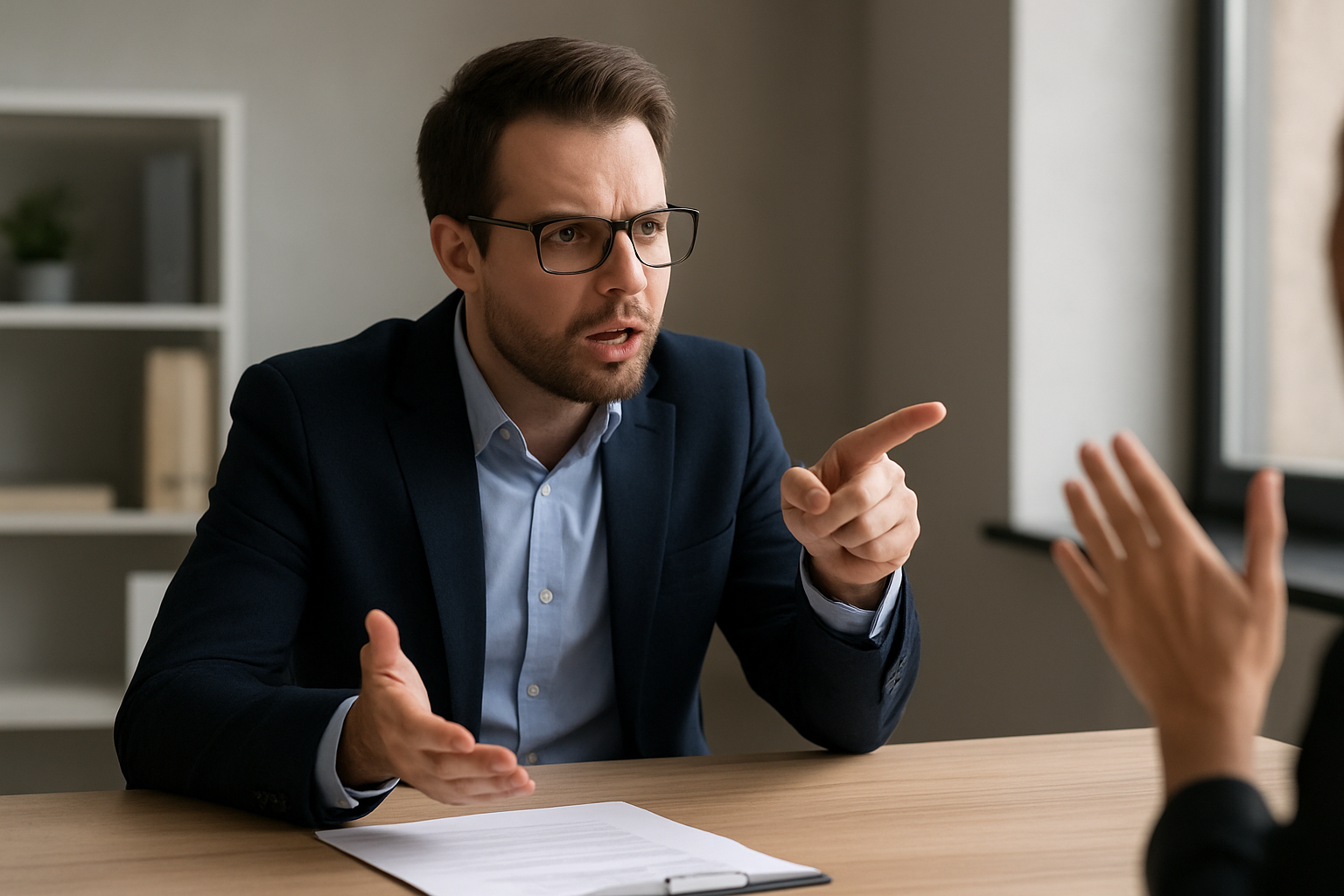 Liderzy dyskutujący decyzje przy stole z dokumentami i wykresami – ilustracja artykułu