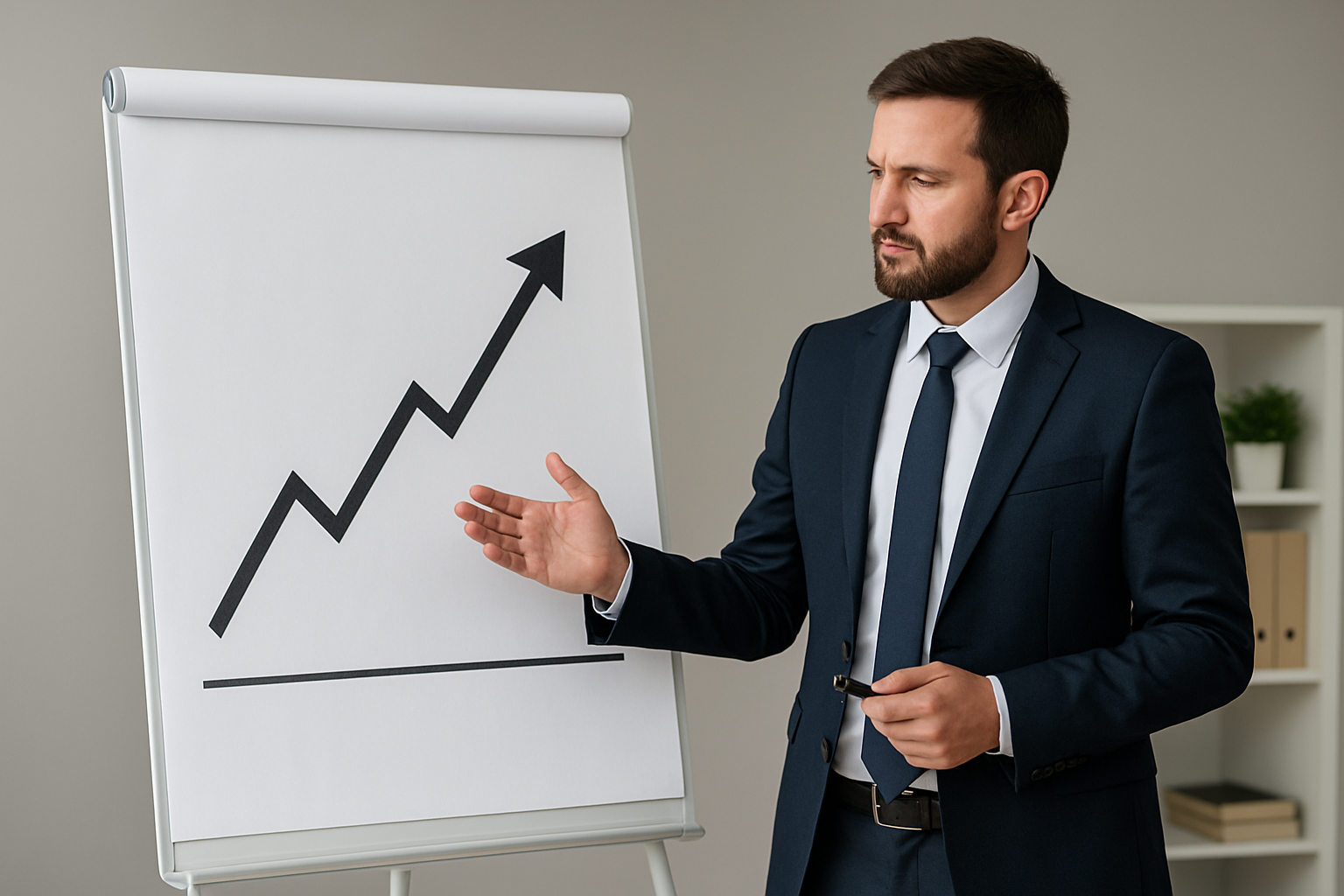 Wykresy i notatki strategiczne obrazujące punkt zwrotny firmy – ilustracja artykułu