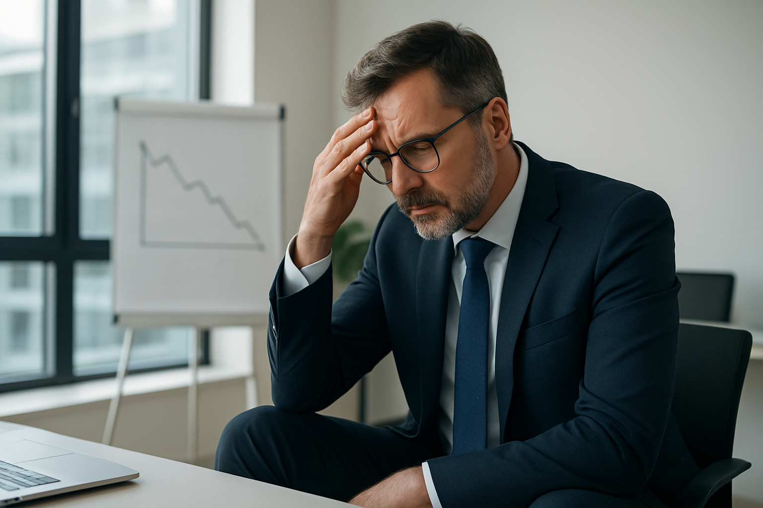 Lider przed wykresem wzrostu firmy – ilustracja artykułu