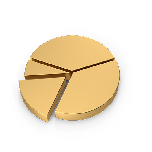 Gold Pie Chart.D08.2k grafika przedstawiająca rozwój w akademii biznesu EBC