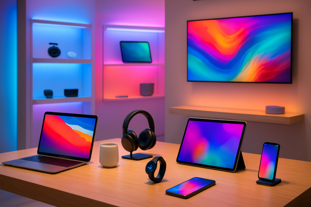 zdjęcie przedstawiające nowoczesną platformę marketplace z urządzeniami elektronicznymi