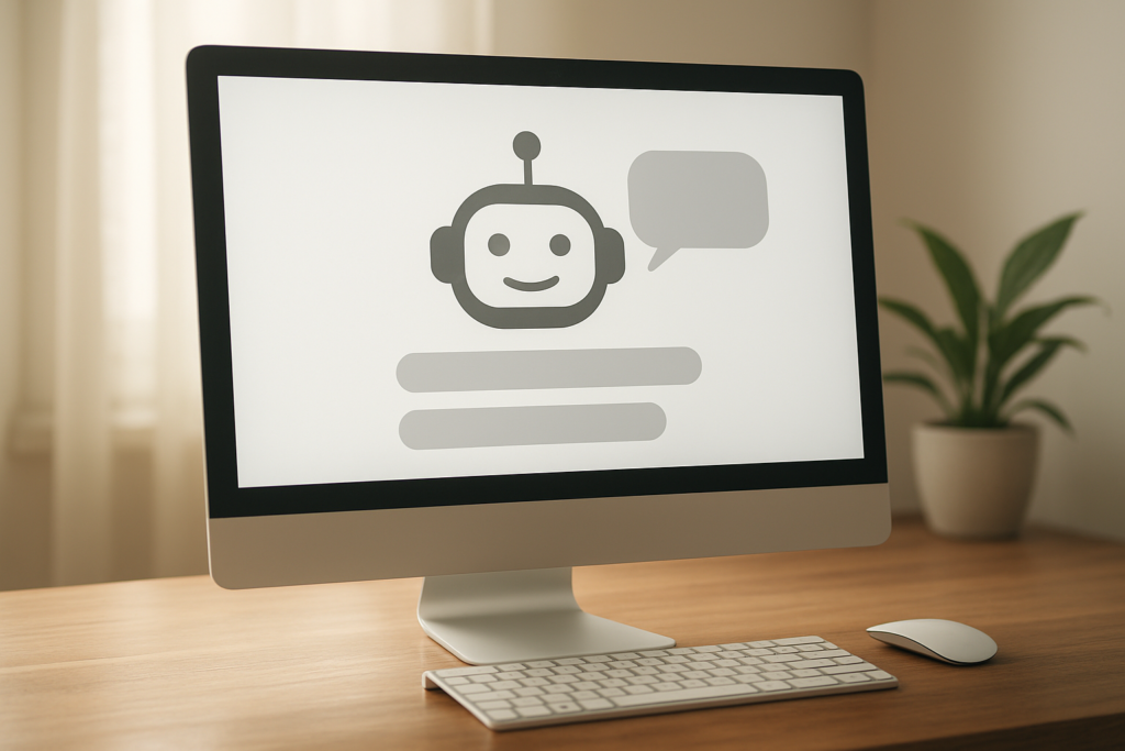 nowoczesny chatbot obsługi klienta na ekranie komputera