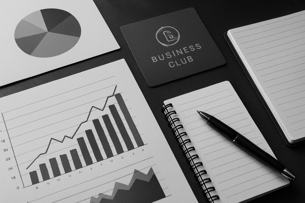 Wykresy i notatki strategiczne obrazujące punkt zwrotny firmy