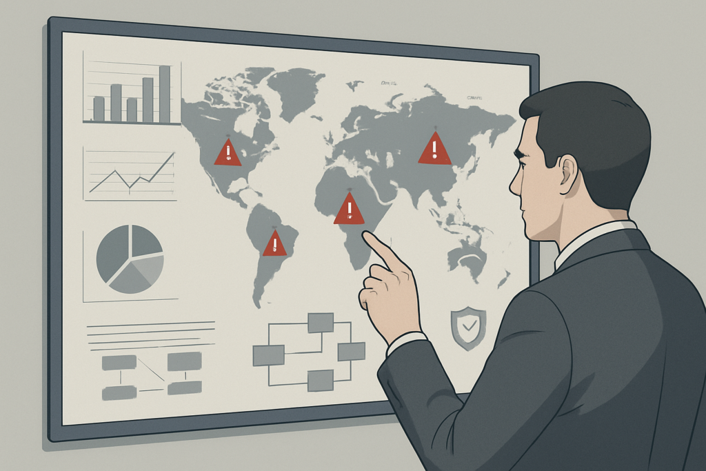 Menedżer analizujący mapę ryzyk i procesów