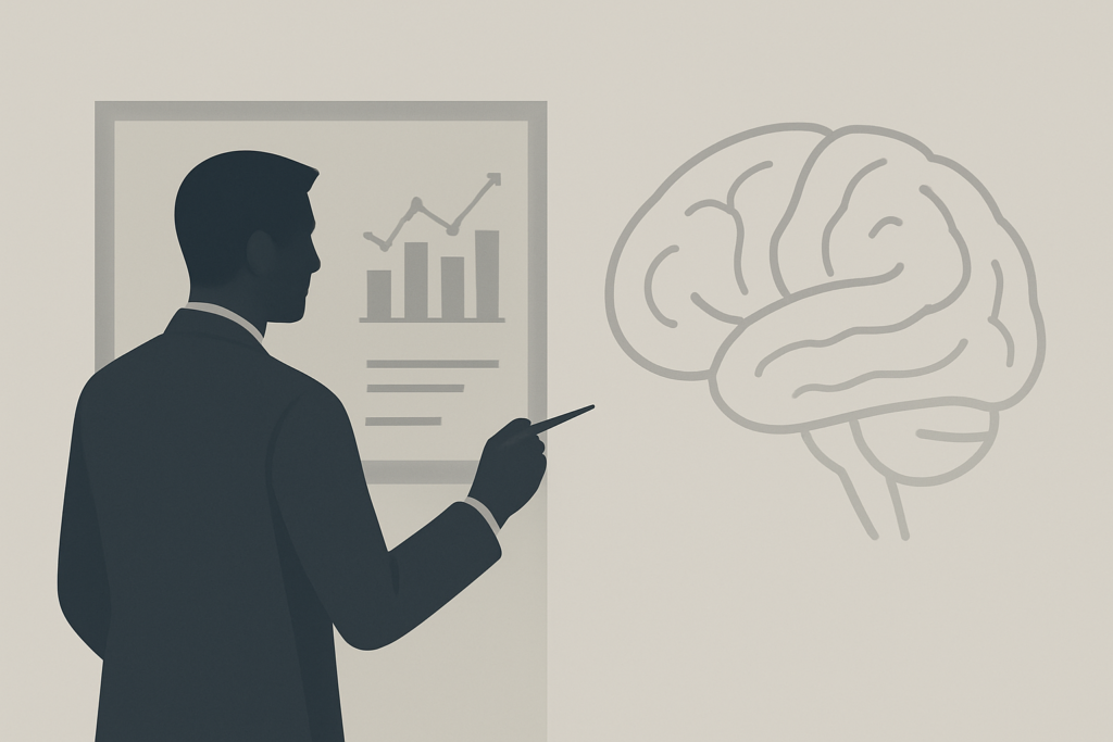 Menedżer analizujący dane i symbol intuicji