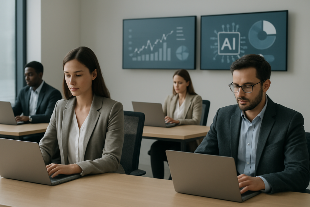 Nowoczesne biuro hybrydowe z elementami AI