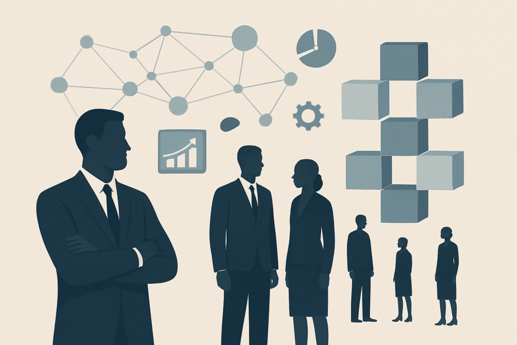 Schemat elastycznego modelu biznesowego z siecią partnerów